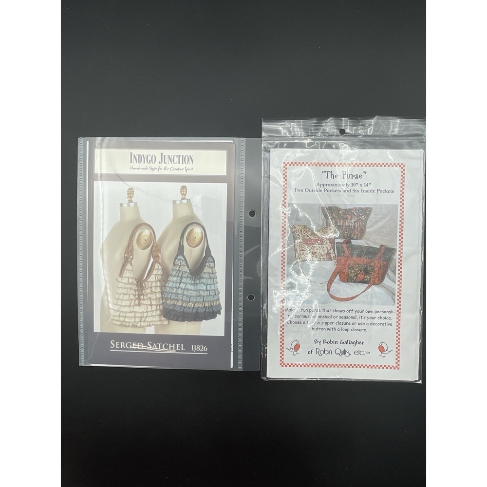 Indygo Junction IJ826 Serged Satchel + The Purse Pattern‎ Uncut Lot